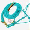 Average Horse 4 Knot Rope Halter & 8' Lead Set (Teal) view 1