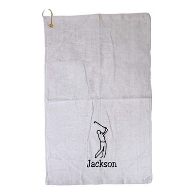 101 BEACH Personalized Men's Golf Bag Towel with Embroidered Name (Gray - Embroidered Name Man)