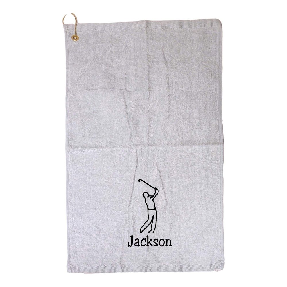 101 BEACH Personalized Men's Golf Bag Towel with Embroidered Name (Gray - Embroidered Name Man)