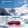 ZIONOR Lagopus Ski Snowboard Goggles UV Protection Anti fog Snow Goggles for Men Women Adult Youth view 2