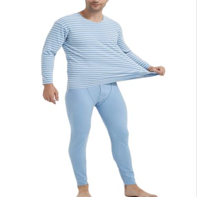 Legou Men's Long Johns V-Neck Constant Temperature Thermal Underwear Sets with Fleece Lined Bule XL