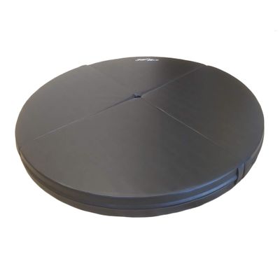 FitMats 3in Thick Cross Linked EPE Foam Safety Padding Portable Crash Mat. 5 Foot Wide Circular Exercise and Dance Pole Cushion w/PU Leather Skid Proof Covering for Superior Durability! Black