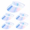 5 Pack Sun Visor Hat Women Beach Sports Travel Running Retro Reflective Clear Bachelor Party Outdoor Golf Trip Sunhat Visors Cap (Iridescent,Blue) view 1