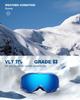 ZIONOR Lagopus Ski Snowboard Goggles UV Protection Anti fog Snow Goggles for Men Women Adult Youth view 2