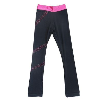 Ice Figure Skating Pants Girls Practice Over Boots Pants Thin Fleece Tights Trousers Rhinestones Child Skate Leggings Pink