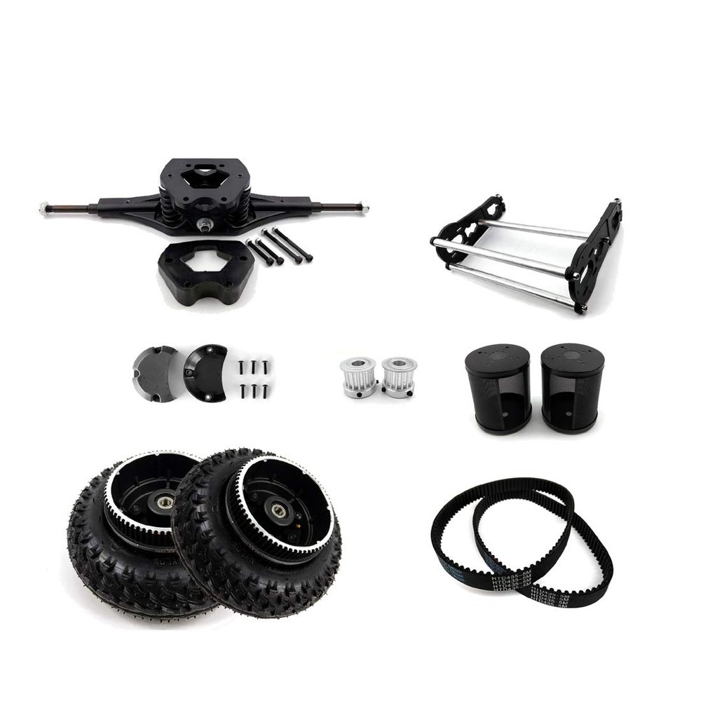 Components for Mountain Skateboard Without Motor Off-Road Skateboard Belt Drive Motor Bracket Trucks with Protect Cover (Kit 2)