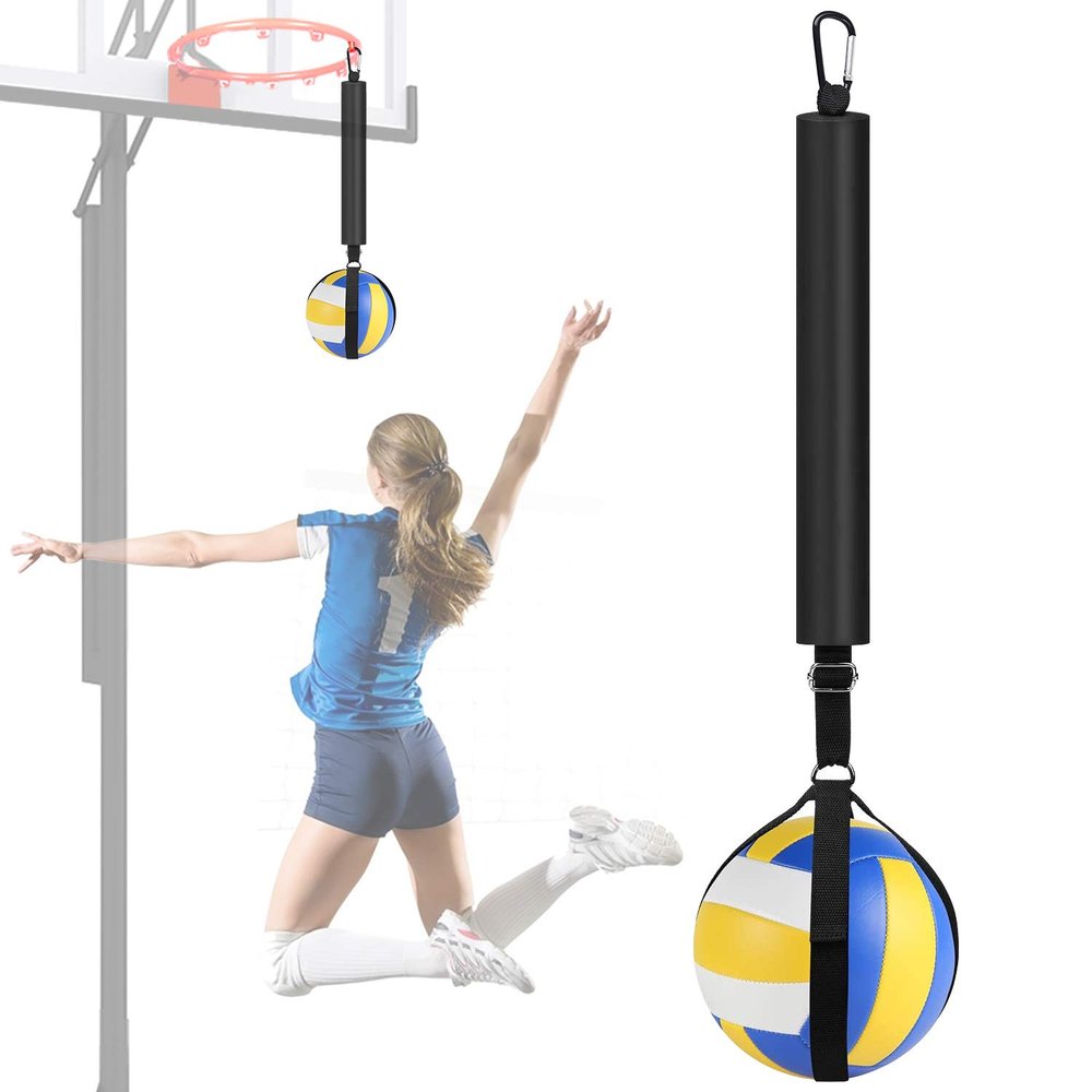 TOBWOLF Volleyball Spike Trainer, Volleyball Spike Training System for Basketball Hoop, Volleyball Equipment Training Aid Improves Serving, Jumping, Arm Swing Mechanics and Spiking Power