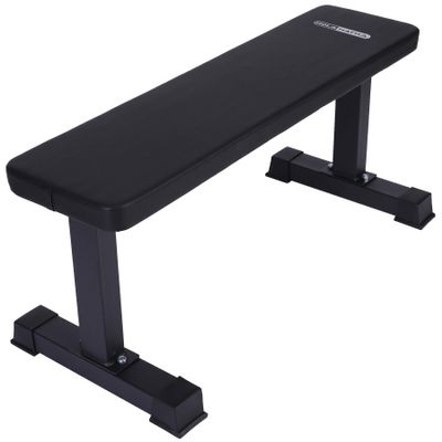 HolaHatha Steel Frame 600 Lbs Capacity Foam Padded Flat Weight Fitness Equipment Home Gym Freeweight Barbell Bench for Strength Full Body Exercise