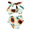 Moily Baby Girls Sunflower Halter Bowknot Bra Top with Bottoms Swimsuit Beach Bikini Set Sunsuit Sunflower 3-6 Months view 2