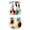 Moily Baby Girls Sunflower Halter Bowknot Bra Top with Bottoms Swimsuit Beach Bikini Set Sunsuit Sunflower 3-6 Months view 4