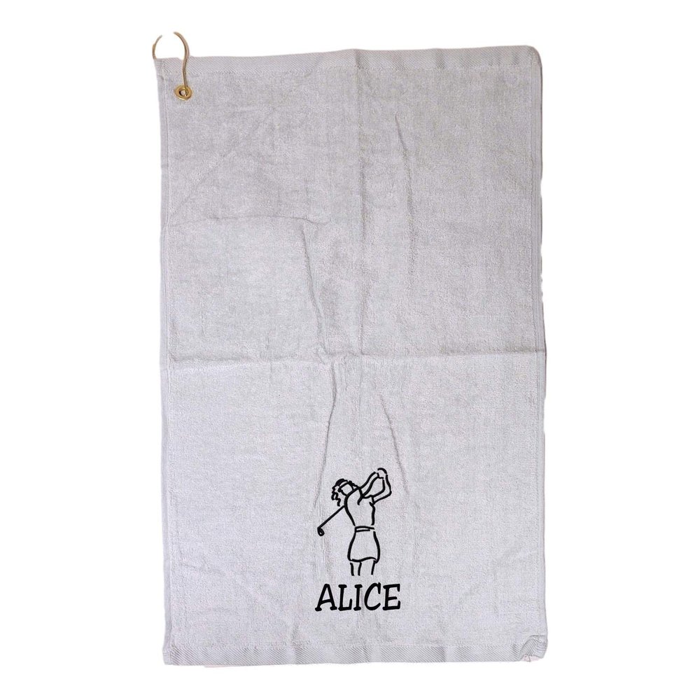 101 BEACH Personalized Women's Golf Bag Towel with Embroidered Name (Gray - Embroidered Name Woman)