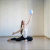 CIZEBO Small Exercise Ball for Between Knees, 6 inch Pilates Ball with Pump, Mini Yoga Core Ball Physical Therapy, Blue view 2