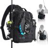 Piscifun Fishing Tackle Backpack with Rod & Gear Holder, Lightweight Outdoor Water-Resistant Fishing Shoulder Storage Bag, Black view 1