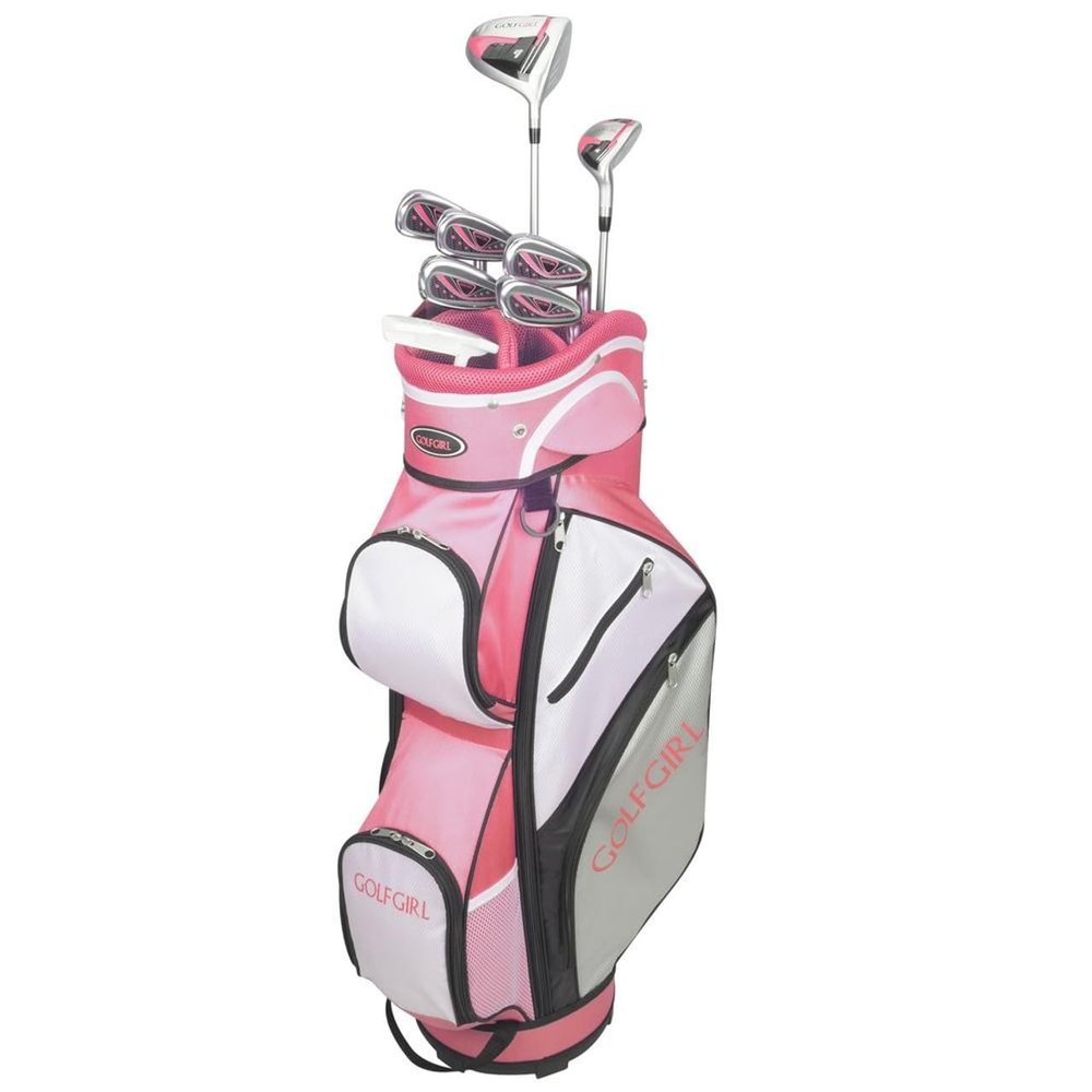 Golf Girl FWS3 Ladies Petite Golf Clubs Set with Cart Bag, All Graphite, Right Hand, Pink