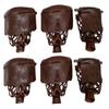 Joy's Billiard Pool Table Pockets, Leather Pool Table Pockets, Billiard Pockets, Made of Real Leather, Diamond Pattern Shield, Walnut Color, Set of 6 view 2