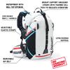 USWE Hajker Pro 30L Winter, Lightweight Backpack for Hiking, Ski, Snowboard, Bike with Waterproof Rolltop, for Men and Women. Insulated Snow Hydration Pack with Freeze Protection, White view 2