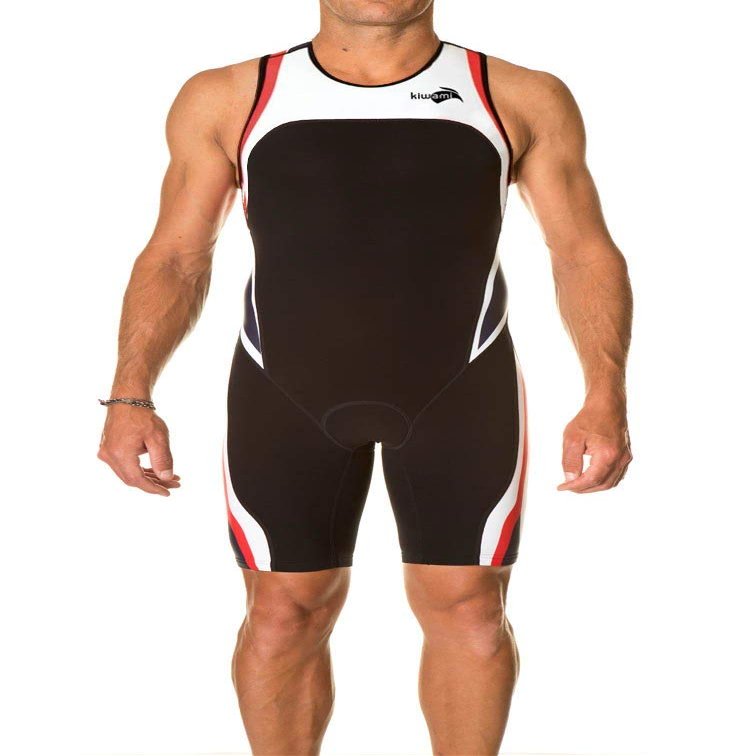 Kiwami Rio Amphibian Trisuit Black Red White - Trisuit - Triathlon Men - Tri Suits (X-Small)