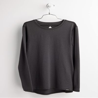 Burton Women's Essential Tech Long Sleeve Crew, True Black Heather, Small