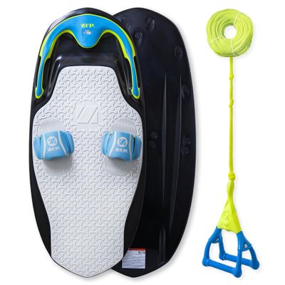 ZUP You Got This 260 Board and Handle Combo with EVA Foam Padding, All-in-One Kneeboard, Wakeboard, Wakeskate, and Wakesurf Board for Kids, Teens, and Adults, Black, 51.7" x 23.8" x 4.6"