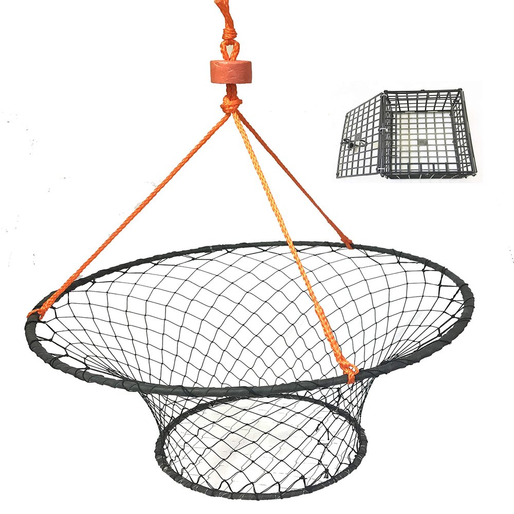 KUFA Rubber Wrapped 30-Inch Crab Ring with 50-feet Rope and Accessories (CT88N+EL10)