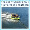 ZUP Zone Buster 2-Person Towable Heavy Duty Deck Tube for Boating with Stabilizer Fins, Quick-Connect Tow Hook & Full Nylon Cover, 64" x 60" view 3