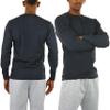 ToBeInStyle Men's Heavy or Medium Weight Premium Waffle Thermal Long Sleeve Crewneck Shirt - Charcoal Henley - S view 2