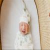 Copper Pearl Baby Beanie Hat Top Knot Stretchy Soft Rex view 4