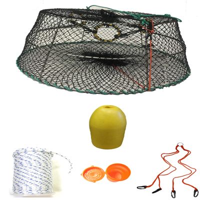 KUFA Sports Tower Style Prawn Trap with 400' Rope, Yellow Float, Vented Bait Jar & Harness Combo (CT77+PAS35+HA2)