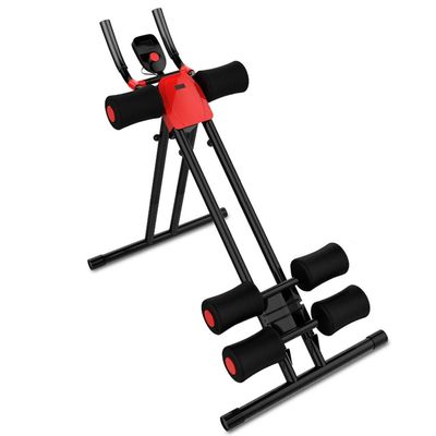 Thin waist and abdomen machine Gym thin waist machine Home fitness equipment Foldable abdomen Abdomen reduction equipment Use steel pipe ( Color : Black , Size : 102*54*88cm )