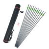 ZSHJGJR 31 Inch Archery Carbon Arrows 600 Spine for Compound Bow Recurve Bow Target Practice Hunting Shooting Arrows with Arrow Quiver 12 Pack (12pcs Arrows + 1pc Quiver) view 1