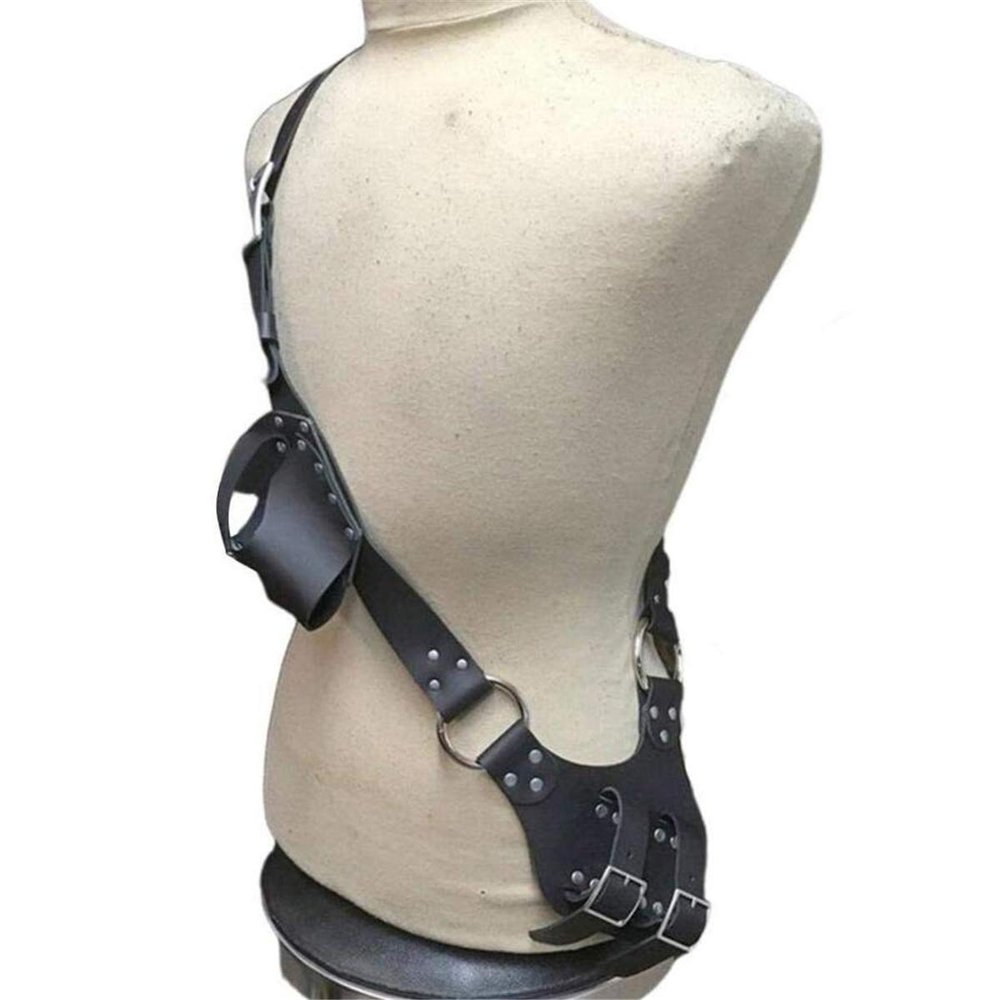 AISHFP Medieval Sword Belt, Adjustable Waist Sheath Scabbard Frog Holder with PU Leather Buckle Strap Holster, Rapier Knight Sword Belt Frog Dagger Pirate Sword Bag for Man Woman,Black
