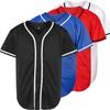 Phoneutrix Blank Plain Hip Hop Hipster Baseball Jersey Button Down Shirts Sports Uniforms Men Women Jersey (Blue, X-Large) view 1