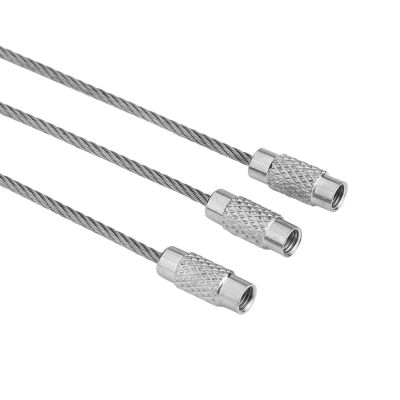 Cable Key Chain Cable Loop Rings Wire Key Rope Wire Keychains Luggage Tag Flashlight