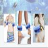 Firlar Set of 2 Foam Swim Aquatic Cuffs, Water Aerobics Equipment Float Ring Fitness Exercise Set, Ankles Arms Belts with Quick Release Buckle for Swim Fitness Training Set, Blue view 3