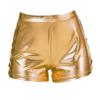 Andongnywell Women's Shiny Metallic Booty Shorts Hot Pants Dance Bottoms Patent Leather Short Trousers (Golden,Medium)