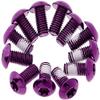 N/W Bicycle Brake Disc Screws with Anti-slip Gel M5 x 10mm Steel Rotor Disc Bolts Nuts T25 for Mountain MTB Cycling Supplies Accessories 12pcs (Purple) view 2