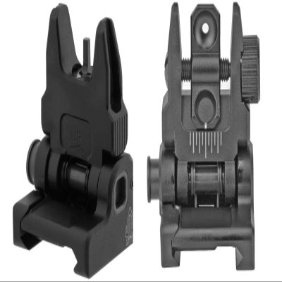 NineFit Basics UTG-ACCU-SYNC Bundle with Spring-Loaded Flip-up Front and Rear Sight Set,Black,MNT-757 MNT-957