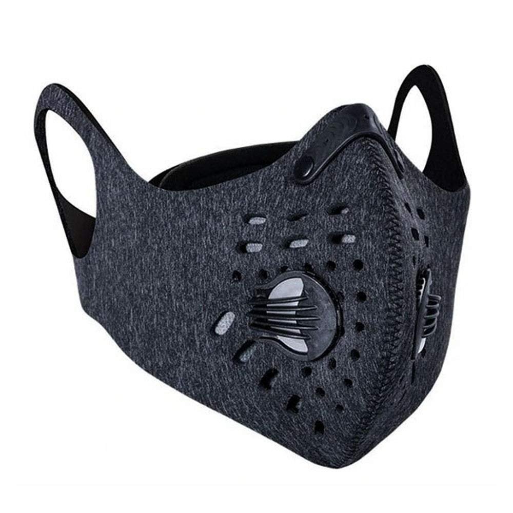Generic iFightCV Neoprene Sport Mask with Dual Air Valves, Earloops, Replaceable Filter (Black/Gray)