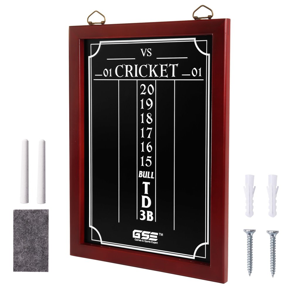 GSE Games & Sports Expert Large Professional Dart Scoreboard for Cricket & 01 Games, Includes Chalks & Chalk Eraser