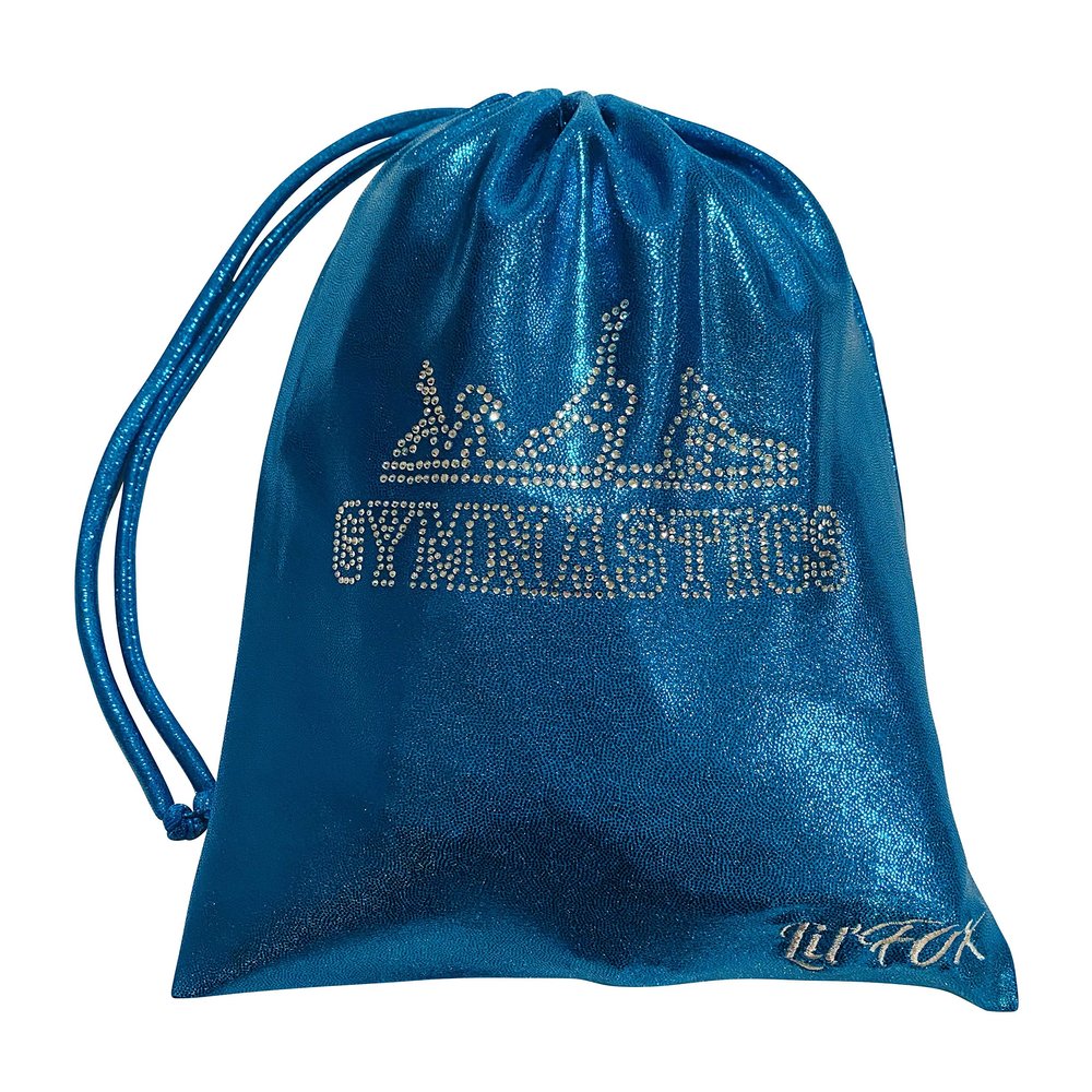 LIL'FOX 8"x10" Drawstring Gymnastics SMALL GRIP BAG 26x20cm | Lightweight Bag for Personal Equipment | Shiny Foil Rhinestones