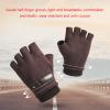 FUFU Gloves Half Finger Gloves Stretchy Winter Magic Gloves Knitted Fingerless Gloves for Men and Women (Color : Brown) view 3