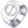 Dacai Engraved 72 Angels Symbol Hahahel Magick Power Silver Stainless Steel Men's Womens Sigil Protect Ring view 1