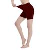 Womens Mid Rise Cotton Spandex Biker Shorts  7" Inseam, Stretch Workout & Yoga Shorts, Plus Sizes S5XL, Made in USA Burgundy view 3