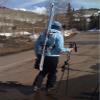 Mountain Goat Ski Tote Ski Carrier Backpack Sling for Hands Free Ski Hiking Backcountry Lightweight Ski Backpack Compact Shoulder Strap for Carrying Skis and Poles Easily Transport Gear Adjustable view 2