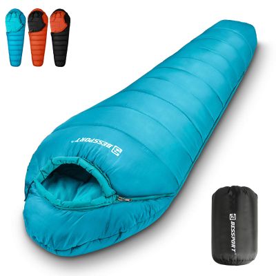 Bessport Mummy Sleeping Bag | 15-45 Extreme 3-4 Season Sleeping Bag for Adults Cold Weather Warm and Washable, for Hiking Traveling & Outdoor Activities