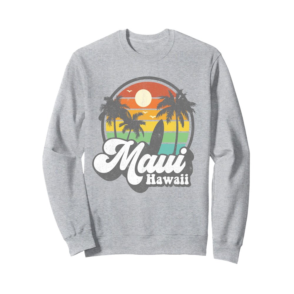 Vintage Maui Hawaii Hawaiian Beach Surfing 70's Surf Gift Sweatshirt