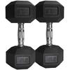 Pair of True Fitness Rubber Hex Dumbbells (85) view 2