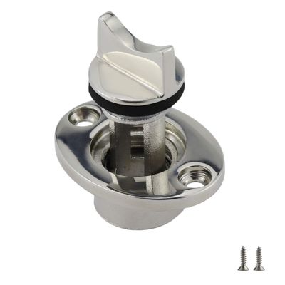 1PC Stainless Steel 316 Marine Grade Boat FIT 1in (25.4mm) Hole Garboard Drain Plug 3/4IN(18.8MM) O.D.Thread W/Screws&O Ring