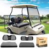 10L0L Golf Cart Front Rear Seat Cover Set for EZGO TXT RXV & Club Car DS 2000-up(Flat Backrest), Made of 3D Air Mesh Polyester Fabric Breathable Washable, Grey view 1