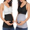 Rheane Pregnancy Belly Band Maternity Clothes (Black+Grey 1) view 1